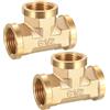 BieMian 2 raccordi a T in ottone da 1/2 IG per acqua potabile e | 2 raccordi a T in ottone da 1/2 (diametro 19,5 mm), IG/IG, resistenti alla corrosione e a tenuta stagna. Per acqua potabile