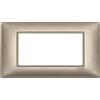 Vimar 14654.70 Plana placca 4 moduli, 14.25x8x0.9cm, bronzo metallizzato