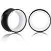 Vankula Dilatatori Lobo Double Flared tunnel dilatatore orecchie Bicolore di Base in Acciaio inossidabile lobi piercing espansori Gioielli Uomo Donna 22mm(7/8) Nero Bianco