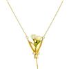 Generic Portagioie con fiore - medaglione floreale primaverile, anello ornato con chiusura, rame lucido, accessorio floreale indossabile, per amante, nonna, festa della mamma, San Valentino, compleanno