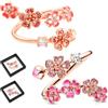 LLELEMAMO Anello Fiore di Pesco Rosa da Donna con Pietra Preziosa (2 PCS-B)