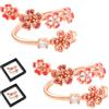 LLELEMAMO Anello Fiore di Pesco Rosa da Donna con Pietra Preziosa (2 PCS-D)