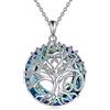 YFN Regali per il 60° compleanno per donne, collana con albero della vita, in argento Sterling con cristallo blu, festa della mamma, Natale, regalo per mamma e moglie
