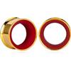 Vankula Dilatatori Lobo Double Flared tunnel dilatatore orecchie Bicolore di Base in Acciaio inossidabile lobi piercing espansori Gioielli Uomo Donna 19mm(3/4) Oro Rosso