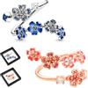 LLELEMAMO Anello Fiore di Pesco Rosa da Donna con Pietra Preziosa (2 PCS-E)