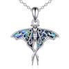 ONEFINITY Collana in argento sterling 925 falena ciondolo Abaone Shell Luna falena gioielli regalo per donna, misura unica, Argento, Nessuna pietra preziosa