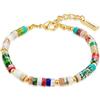 Yokoamii Braccialetti bigiotteria da Donna in Metallo oro con Agata Multicolore