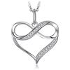 JewelryPalace Classica Collana Cuore Donna Argento 925 con Cubica Zirconia, Infinito Collana Ciondolo Pietra a Taglio Rotondo con Catena 45cm, Collane Pendenti Tre Ori Anniversario Set Gioielli Donna