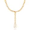 Aobei Pearl Aobei perla grande barocco perla ciondolo collana, oro 18 carati Lariat Y collana per le donne, grossa dichiarazione collana lunga