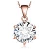 JewelryPalace 0.5-3ct Collana Solitario Donna Argento 925 con Creato Moissanite, Collana Ciondolo Pietra a Taglio Rotondo con Catena Veneziana Maglia 45cm, Collane Pendenti Tre Ori Set Gioielli Donna