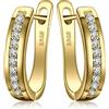 JewelryPalace Hoop Orecchini Canale Donna Argento 925 con Cubica Zirconia, Piercing Orecchini a Lobo Donna con Pietra a Taglio Rotondo, Huggie Orecchini Piccoli a Cerchio in Tre Ori Set Gioielli Donna
