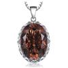 JewelryPalace 8.1ct Collana Donna Argento 925 con Naturale Quarzo Fume, Solitario Collana Ciondolo Pietra a Taglio Ovale con Catena d'Argento 45cm, Collana Grande Donna in Tre Ori Set Gioielli Donna