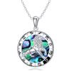 enjoylifecreative 12 collane con segni zodiacali, Collana con ciondolo in conchiglia di abalone con oroscopo in argento sterling 925, Astrologia Costellazione Compleanno Gioielli Regali per Donne Ragazze