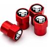 Ham-Hash Tappi per valvole per pneumatici auto, a forma di teschio, colore rosso, 4 pezzi, universali, per auto, SUV, moto, bicicletta, valvole Schrader (4 x teschi rossi)