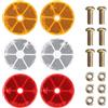 HotoPink 6 riflettori rotondi da avvitare, diametro 60 mm, per rimorchio, con marchio di omologazione E, riflettori laterali per auto, camion, roulotte