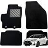 MTC Automotive Tappetini Toyota Yaris IV 2020- / Cross 2021- Hybrid, Su Misura, Set 4 Neri | Tappeti Auto in Moquette Nera con Battitacco in Gomma Rinforzata e Aderenza Stabile al Modello