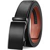 TANGCHAO Cintura Uomo, Cricchetto Fibbia Automatica, larghezza 35mm | Cinta Uomo Senza Buchi Scorrevole, Trim Regolabile, Per Outfit Business E Jeans, Colore Nera E Marrone, Lunghezza 115-145cm