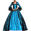 Berimaterry Queen Abiti vittoriani per le donne Plus Size Retro Vintage Rinascimento Corte Masquerade Dress Rococò Barocco Maria Antonietta Royal Abiti da ballo, blu cielo, S