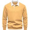 MakingDa Felpa Uomo Senza Cappuccio Manica Lunga Colletto a Polo Felpe Uomo Invernale Caldi Basic Pullover Sweatshirt Lavoro Casual Sportivo Invernali Caldo Classic Cotone Maglione Top Giallo L