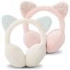ESYFOR Paraorecchie Bambini, 2 Pezzi Scalda Orecchie Ragazze Copriorecchie Regolabili Confortevole Paillettes Peluche Morbido Paraorecchie per Le Attività All'Aperto