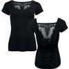Black Premium by EMP Donna T-Shirt Nera con Inserto in Rete/Mesh sul Retro
