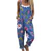 DOTBUY-SHOP Tuta Intera Donna Elegante Curvy Casual, Salopette Donna Estiva Tutina Aderente Estive Senza Maniche con Tasche e Spalline Regolabili per Lavoro Festa (Fiori alla moda,L)