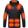 KHIRVWL Giacca da Uomo in Caldo Cotone Riscaldato a Quattro Zone Cerniera a 21 Zone Giacca con Cappuccio a Maniche Lunghe con Ricarica USB Giacca Giacca Casual Cappuccio a Maniche Lunghe Regalo Natale