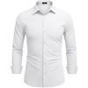 COOFANDY Camicia da uomo a maniche lunghe, elasticizzata, vestibilità regolare, tinta unita, facile da stirare, per il lavoro e il tempo libero
