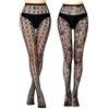 AYNKH Collant a rete da donna neri con fantasia, a vita alta, elastici, calze gotiche, leggings alla moda per night club, feste, festival, fiori, leopardo, stella, pizzo rosa, Ragno+Fiore,