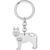 LONYOO Carino Cane Portachiavi Acciaio Inox Animali Domestici Cucciolo Regali per Donna Gli Amanti dei Cani Auto Chiave Portafoglio Gioielli (Siberian Husky Placcato Argent)