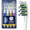 Oral-B Spazzolino da denti vibrante per rimuovere la placca, spazzolino vibrante, morbido, confezione da 4