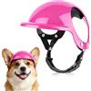 PETLESO Casco per cani di taglia media con fori per le orecchie, regolabile e robusto, per attività all'aperto, moto, bicicletta, rosa, M