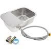 JECOMPRIS Ciotola Automatica per Cani Outdoor Valvola a Galleggiante | Acciaio Inox e Plastica, Vasca Ampia e Bassa, Fondo Liscio, Adatta a Gatti, Capre e Polli