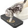 Umllpet Scala per Lettiera per Gatti con Funzione Filtro, Rampa Antiscivolo per Gatti Piccoli e Anziani, Gradino Rialzato con Adesivi Antiscivolo, ABS Impermeabile, Facile da Pulire (Nero)