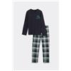 Tezenis Pigiama Lungo Cotone Stampa Dinosauro Bimbo Bambino Blu