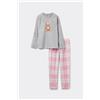 Tezenis Pigiama Lungo Cotone Stampa Teddy Bimba Bambina Grigio