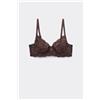 Tezenis Reggiseno Balconcino Non Imbottito Pizzo Riciclato Paris Donna Marrone