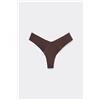 Tezenis Slip Brasiliano Sgambato Taglio Vivo In Microfibra Donna Marrone