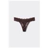 Tezenis Perizoma Sgambato In Pizzo Riciclato Donna Marrone