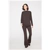 Tezenis Maglia Manica Lunga Scollo Barchetta Donna Marrone