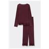 Tezenis Pigiama Lungo Viscosa Con Pizzo Donna Rosso