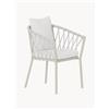 Venture Design Set di 2 sedie da pranzo da giardino in bouclé con braccioli Linos - Bianco
