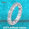Smyoue 2-5mm Anello Moissanite completo per le donne Scintillante Matrimonio Eternity Band 100% S925 Gioielli in argento sterling Anello classico