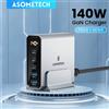 ASOMETECH Caricatore USB GaN da 140 W 5 porte Tipo C PD3.0 QC Quick Charge 4.0 3.0 PPS Caricatore rapido USB C per IPhone 14 13 Samsung MacBook Tablet
