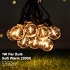 Genixgreen Luci a stringa G40 per esterni, 110V con spina USA, lampadine LED in plastica infrangibili e impermeabili, collegabili, per decorazioni da patio.
