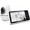 MBOSS Nuovo baby monitor video da 5 pollici con fotocamera e audio, zoom 4X, batteria da 22 ore, raggio di 1000 piedi Sensore di temperatura audio bidirezionale Ninna nanna