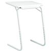 NONE Tavolino pieghevole 10Kg 6Altezze 3 Posture, Vassoio, Tavolo pieghevole per Divano, Tavolo Bianco, Tavolo Portatile con Fissaggio per Tablet, Tazza e Penna. Tavolo con altezza regolabile, Piccoli