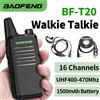 BAOFENG 2 STUKS Mini Walkie Talkie BF-T20 Radio bidirezionale portatile Opladen USB VOX per UHF 400-470MHZ Lange dopo la comunicazione Radio su