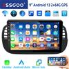 ESSGOO Wireless Apple Carplay Android Auto Per Fiat 500 2007-2015 9 "Android 13 64G Auto Stereo GPS WIFI RDS Bluetooth FM EQ USB