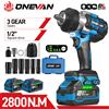 ONEVAN 2800N.M Torque Brushless Elettrico Impact Wrench 5 Velocità Cordless Chiave Cacciavite Strumento di Potere Per Makita 18V Batteria Spille